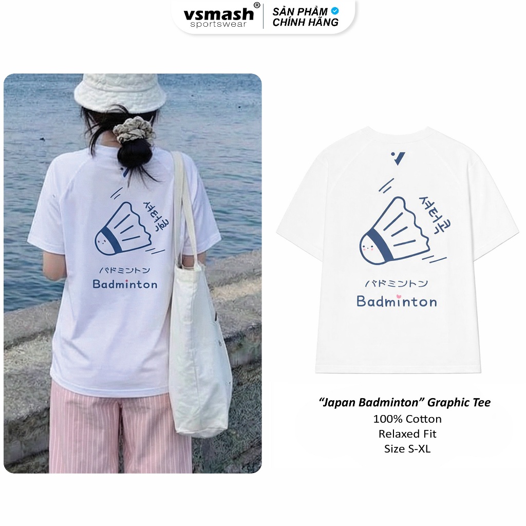 Áo Thun Cầu Lông Unisex Vsmash Sportwear – In lụa "JAPANESE SHUTTERCOCK" – Vải Bông Em Bé Mềm Mịn, T