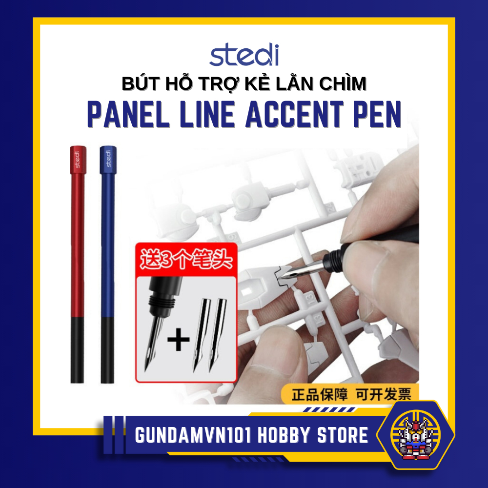 BÚT HỖ TRỢ KẺ LẰN CHÌM STEDI PANEL LINE ACCENT PEN - bút thân kim loại mô hình gundam diy warhammer
