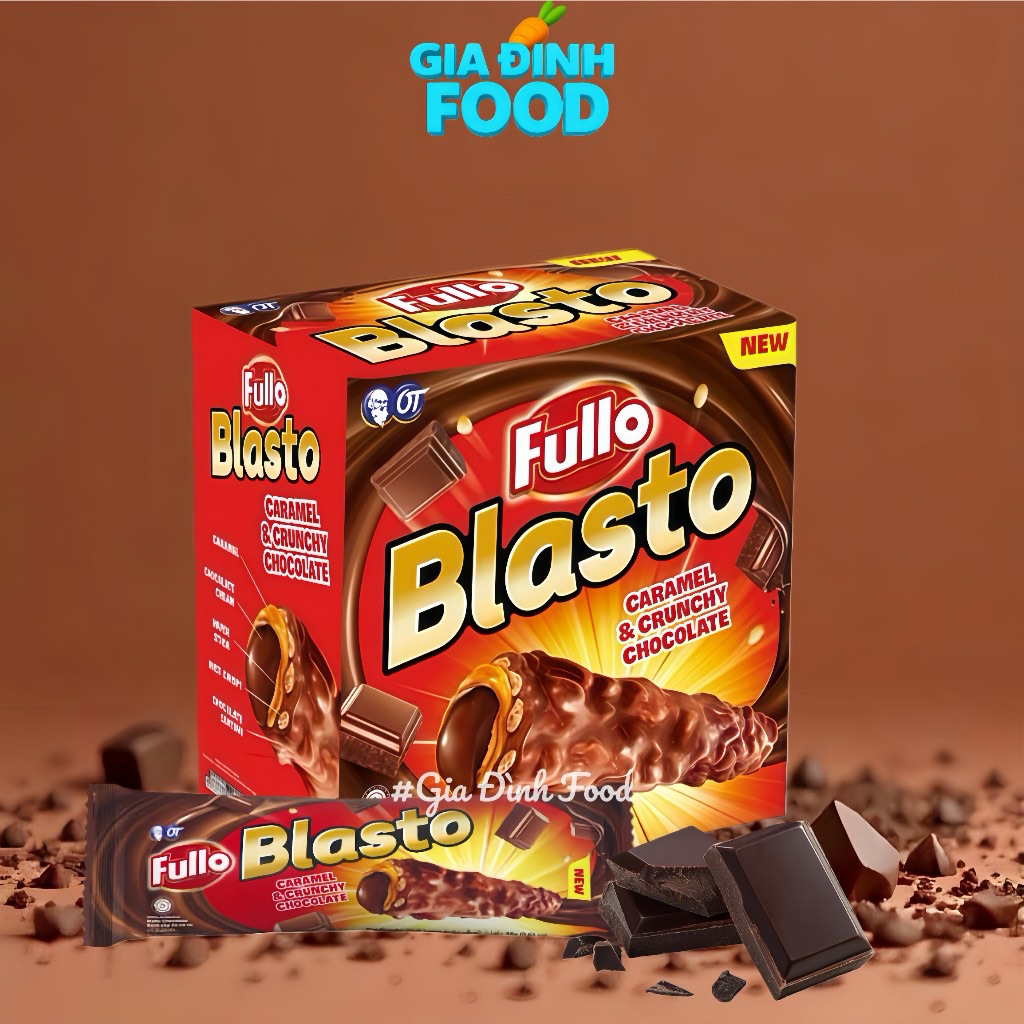 BÁNH xốp Socola Fullo Blasto Hộp 225g - 15 thanh bánh