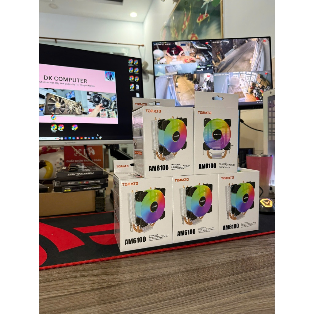 Tản Nhiệt CPU CTOMATO AM6100 2 ống đồng mát lạnh led RGB dùng cho INTEL và AMD