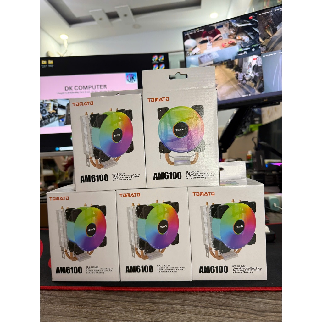 Tản Nhiệt Khí Centaur CT - AIR200 | TOMATO AM6100 2 ống đồng mát lạnh led RGB dùng cho INTEL và AMD