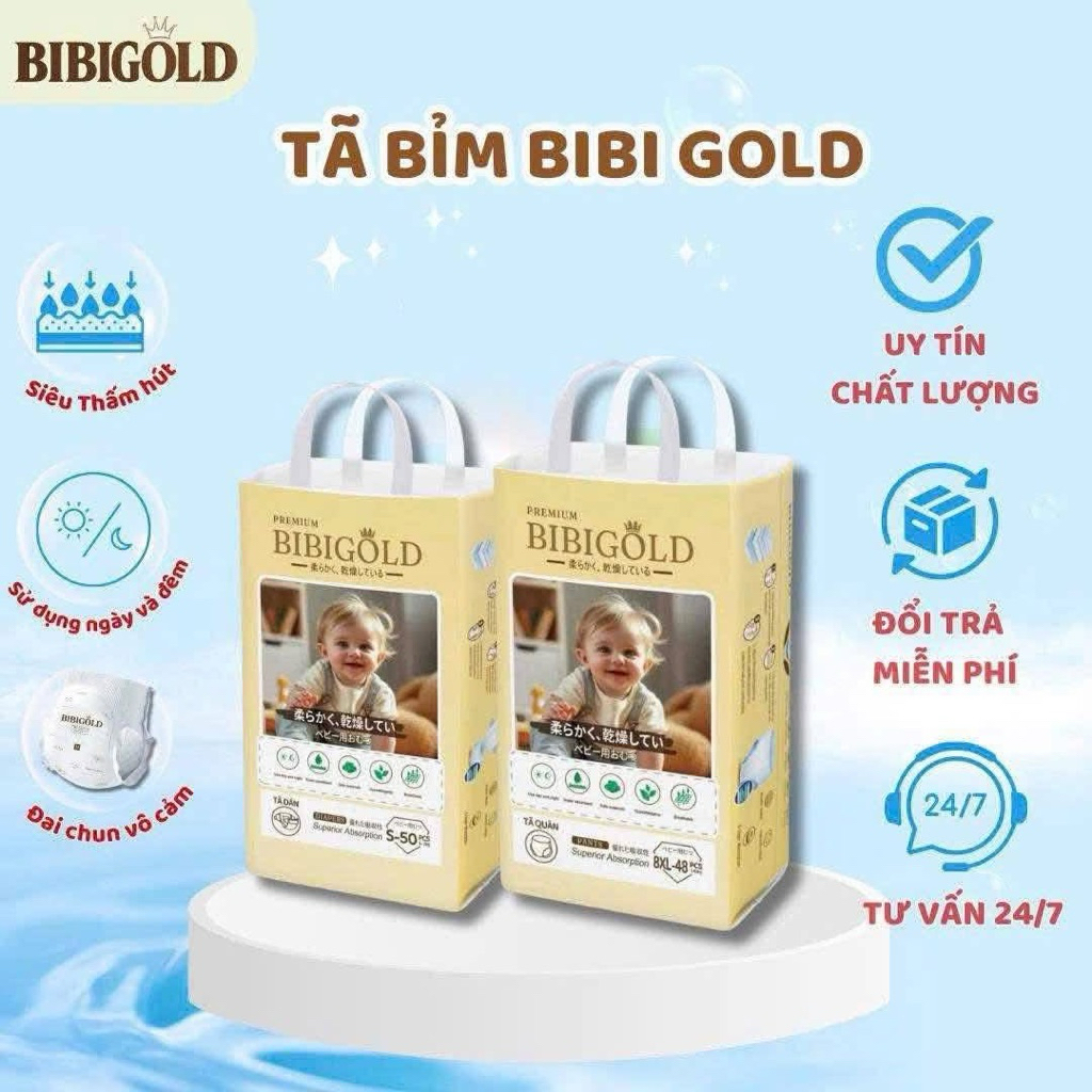 ( 2bịch ) bỉm BIBI GOLD MỀM MẠI THẤM HÚT TỐT