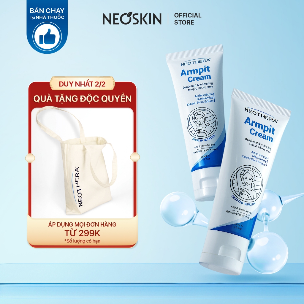 Combo 2 Kem Thâm Nách, Mông, Bẹn Giúp Trắng Da Vùng Nách Armpit Cream, Thu Nhỏ Lỗ Chân Lông Sau 2 Tu