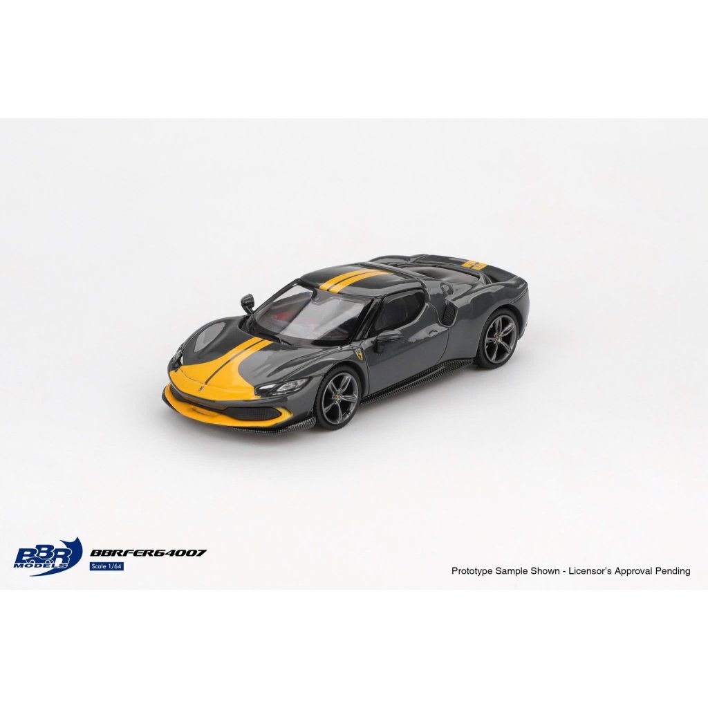 Mô hình xe Ferrari 296 GTB Assetto Fiorano Grigio Scuro tỉ lệ 1:64 BBR models BBRFER64007