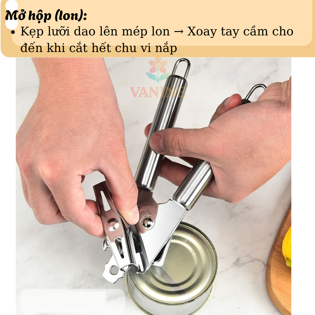 Dụng cụ khui hộp, khui hộp sữa, khui nắp lon sữa, khui nắp đồ ăn. Đa năng bằng Inox kích thước 20x4.5 cm