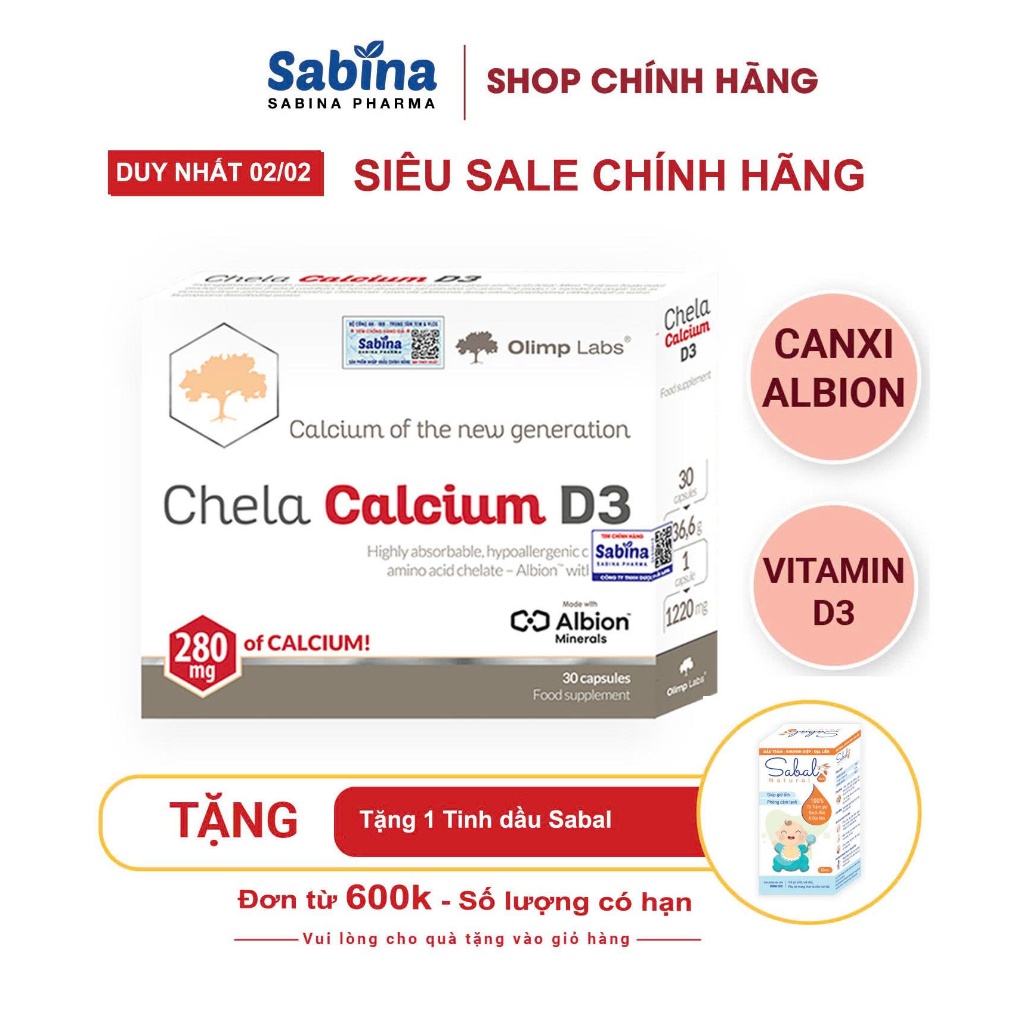 Canxi Chela Calcium D3-Thực phẩm bảo vệ sức khỏe hỗ trợ bổ sung canxi và D3 cho bà bầu, sau sinh 36.