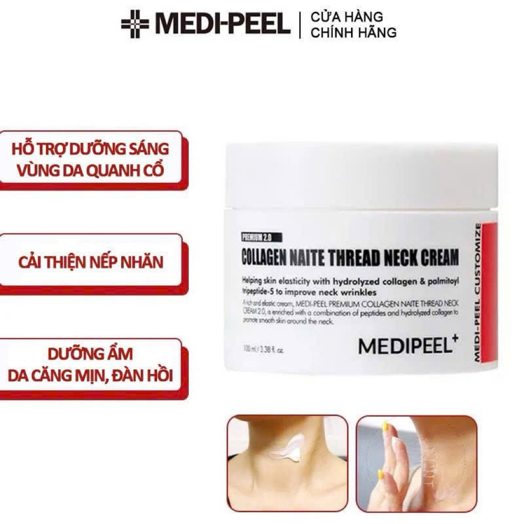 Kem dưỡng da cổ cải thiện nếp nhăn Collagen Naite Thread Neck Cream Medipeel 100ml