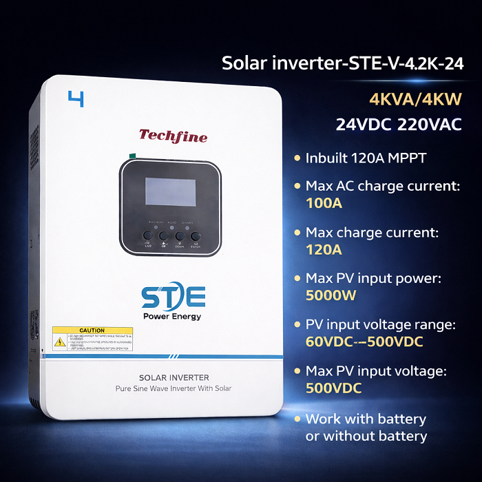 Biến Tần Inverter Hybrid STE 4200W 24V – MPPT 500V | Model STE-V-4.2K-24
