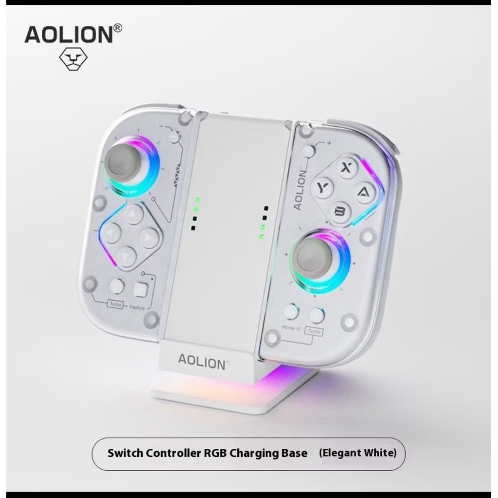 [2winstore] Aolion J20, tay cầm chơi game Joycon cho Switch, full phím bấm cơ, đèn LED RGB đẹp