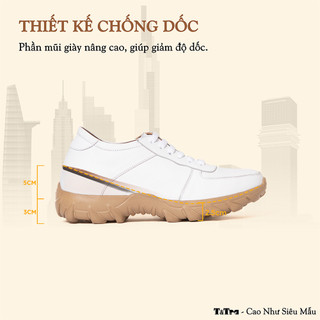 [8CM] Giày Cao Nam T&Tra T150 Trắng - Nhẹ Hơn và Ít Dốc Hơn
