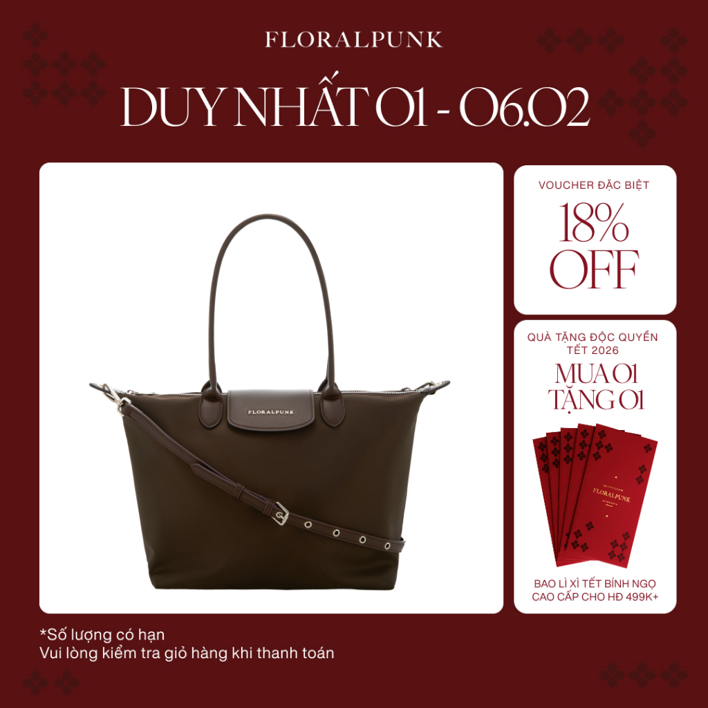 Túi xách Floralpunk City Tote Bag - Brown