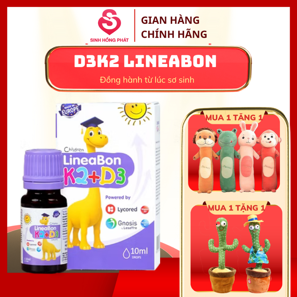 Vitamin K2D3 Lineabon bổ sung vitamin d3 k2 mk7 giúp trẻ hấp thu tối đa canxi