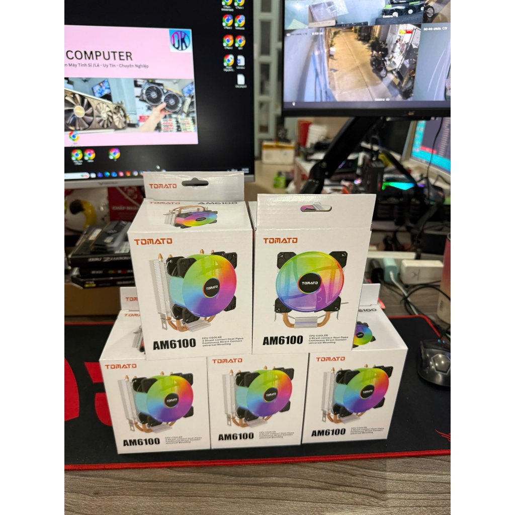 Tản Nhiệt CPU Centaur CT - AIR200 | TOMATO AM6100 2 ống đồng mát lạnh led RGB dùng cho INTEL và AMD