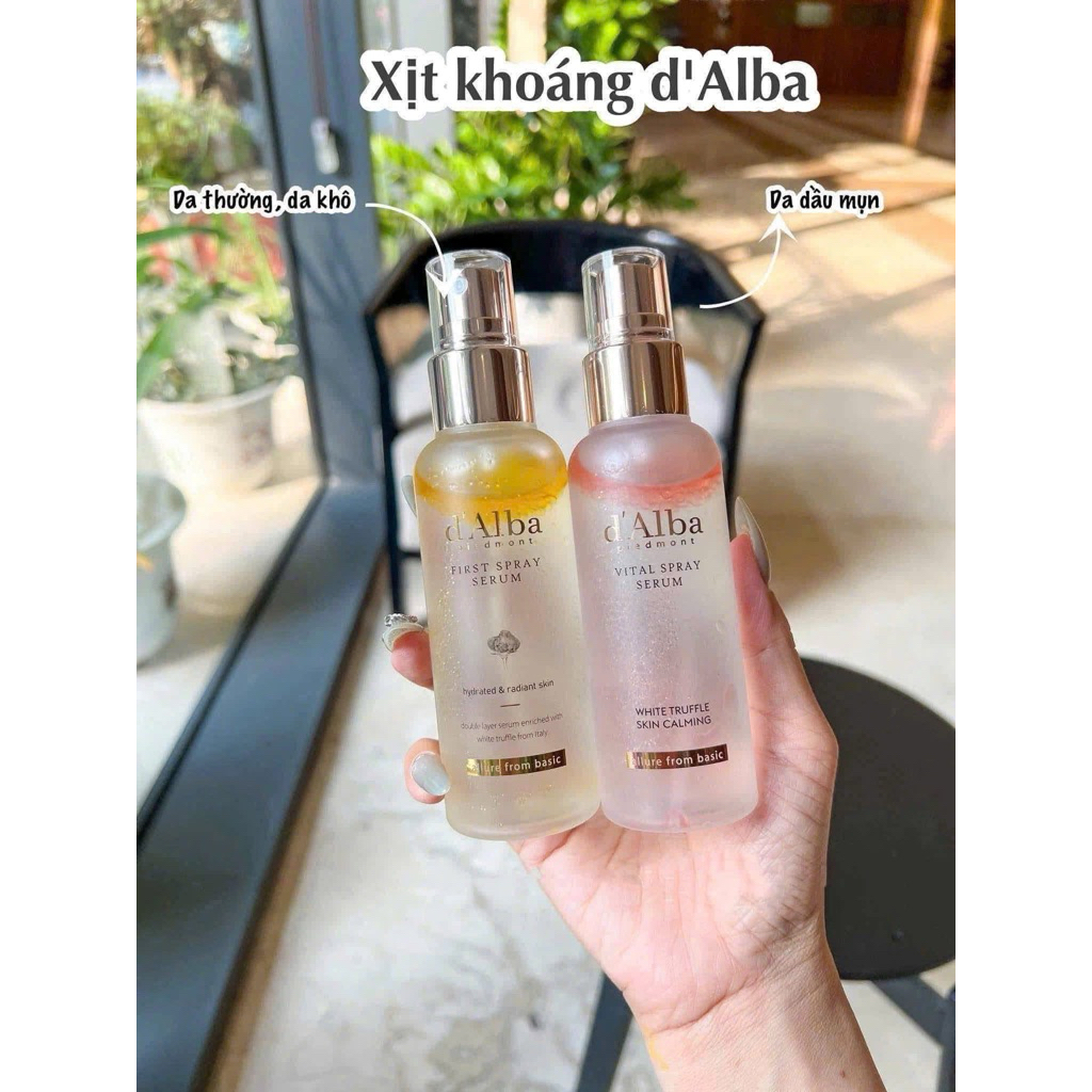 Serum dạng xịt khoáng căng bóng da D'Alba 50ml/100ml mẫu mới màu vàng, màu hồng, màu xanh
