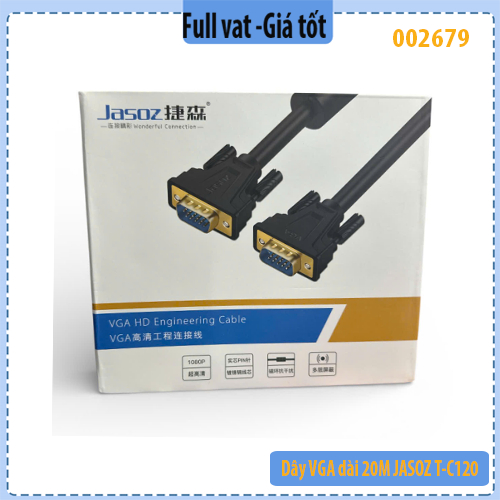 Dây VGA dài 20M JASOZ T-C109 - Cáp VGA 20m Jasoz T-C109 - chính hãng