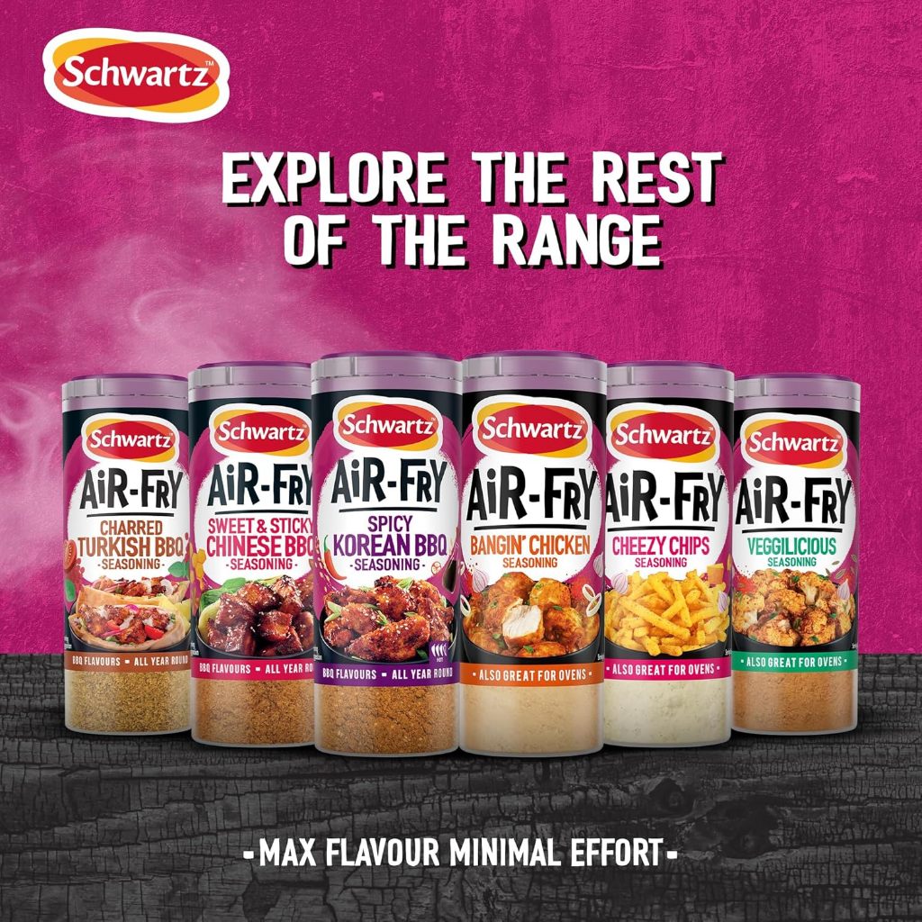 BỘT GIA VỊ CHIÊN KHÔNG DẦU - VỊ GÀ/BBQ/CHAY Schwartz Air Fryer CHICKEN -VEGAN Seasoning Drum, 115g