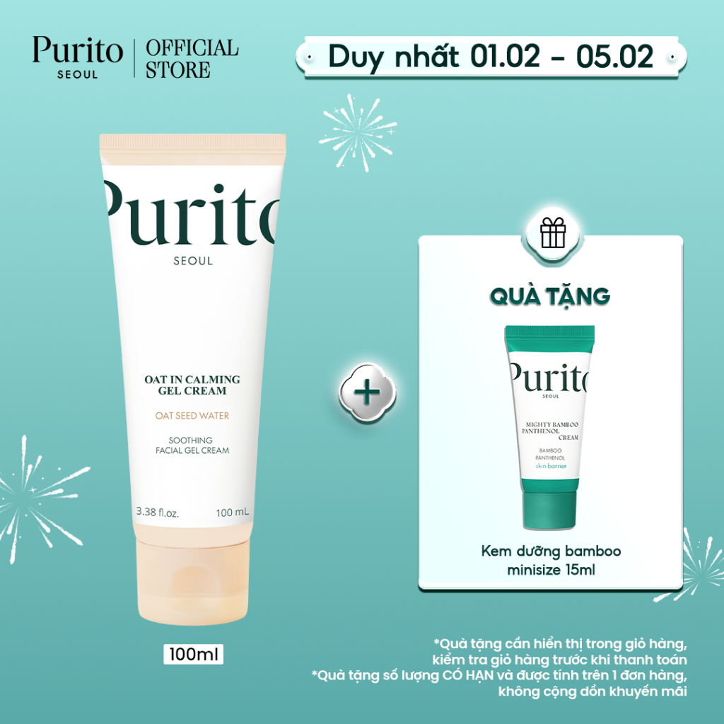 Kem Dưỡng Da Yến Mạch PURITO Oat in Calming Gel Cream 100ml