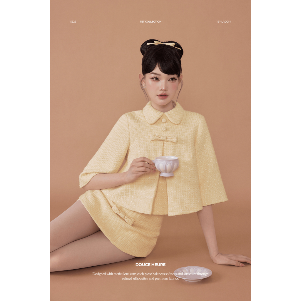 [NEW ARRIVAL] Set Áo Tay Loe Và Quần Váy Dáng A Kết Nơ LAGOM Điệu Đà | ELOWEN