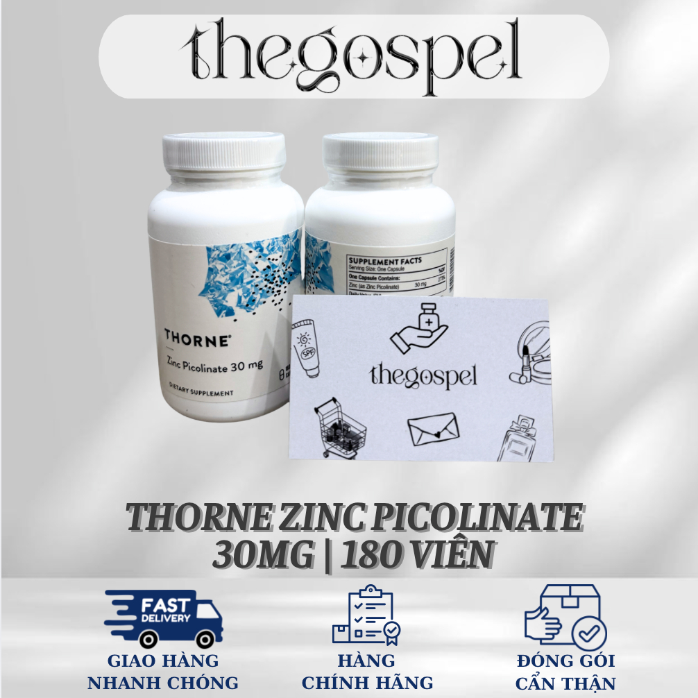 [HÀNG MỸ] Viên uống bổ sung kẽm Thorne ZinC Picolinate 30MG | 180 viên