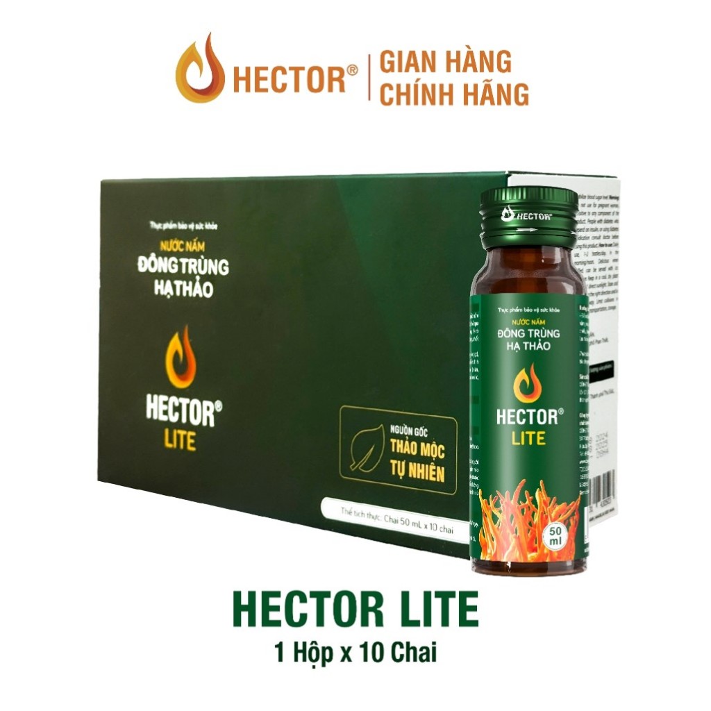 Nước nấm đông trùng hạ thảo Hector Lite (hộp 10 chai)