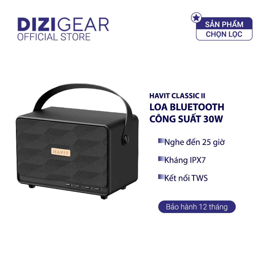 Loa Bluetooth HAVIT Classic II, BT 5.3, Công Suất 30W, Thiết Kế Retro, Âm Bass Sống Động, Nghe Đến 25H - Hàng Chính Hãng | BigBuy360 - bigbuy360.vn