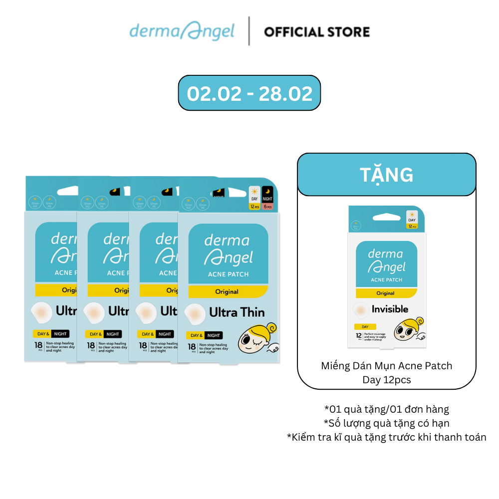 Combo 4 Miếng Dán Mụn Derma Angel (Không Tiệt Trùng) - Derma Angel Acne Patch Mix 18