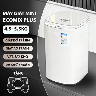 ( BẢN MỚI 2026 ) Máy giặt mini ECOMIX PLUS 4,5-5,5 kg vắt sấy khô ,Hẹn giờ ,khử khuẩn tự động 100%
