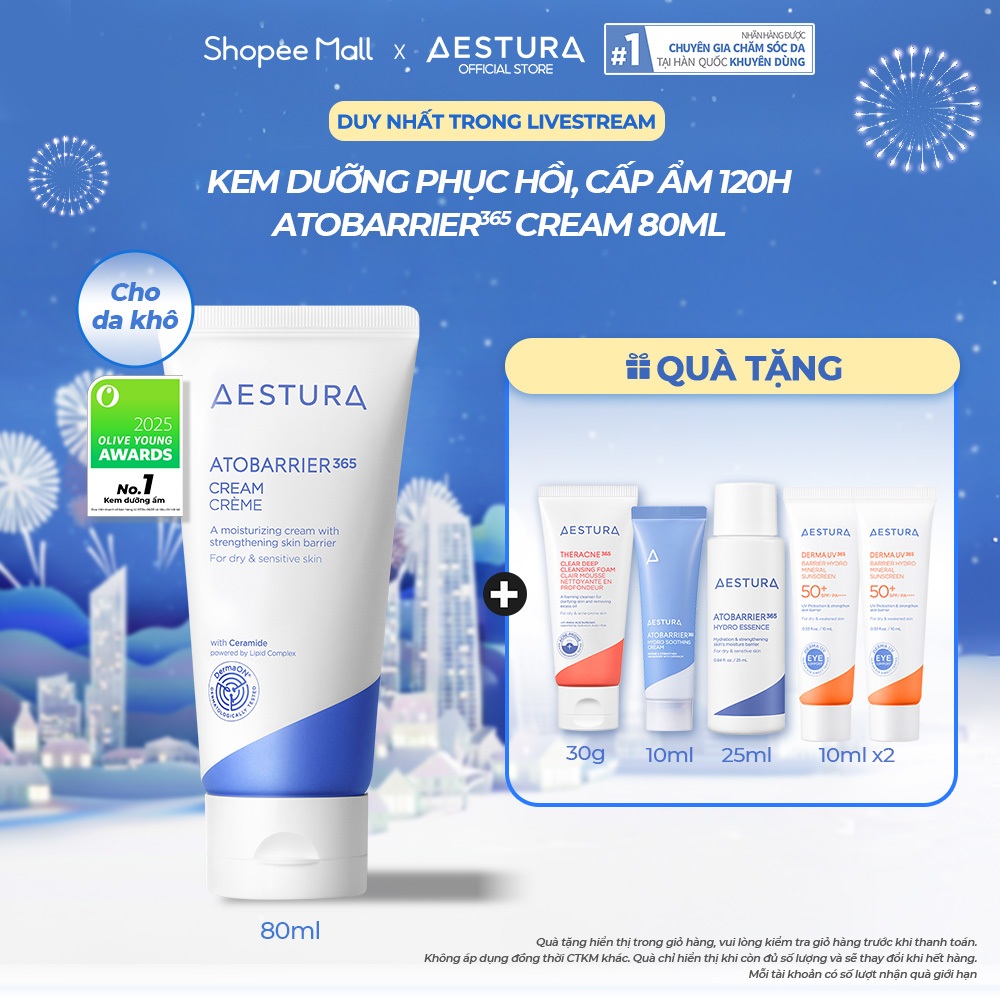 [AESTURA x NGÔ KIẾN HUY] Kem dưỡng ẩm phục hồi và củng cố hàng rào bảo vệ da AESTURA ATOBARRIER365 C