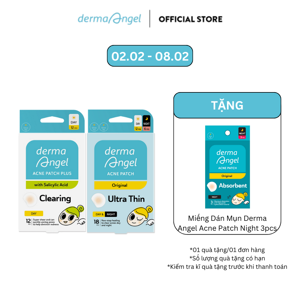 Combo Dán Mụn Day Plus (Salicylic Acid) & Mix Derma Angel