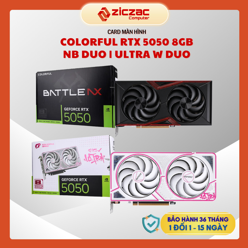 VGA Colorful RTX 5050 8GB NB | Ultra White DUO - Chính hãng