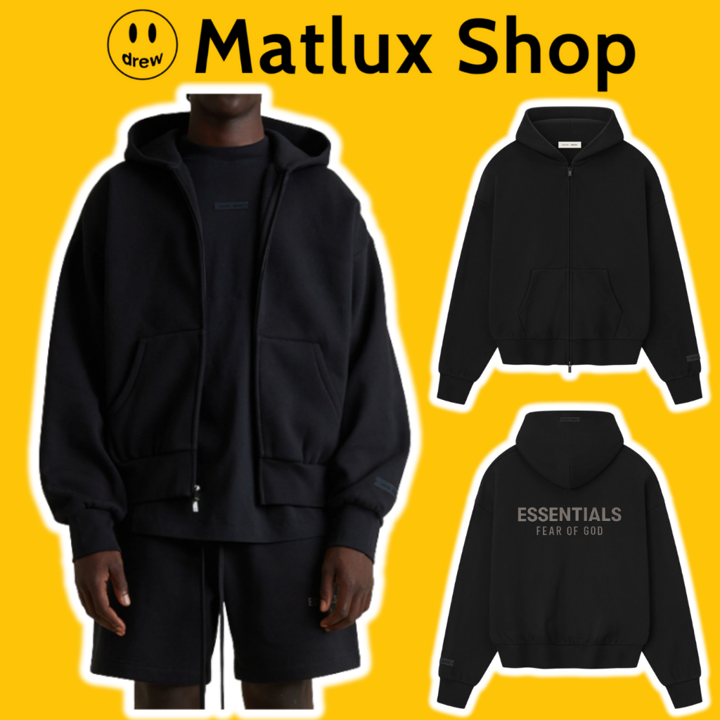 [BEST QUALITY] Áo hoodie zip Fear Of God Essentials Jacket 25SP chất liệu nỉ bông cao cấp, Áo khoác