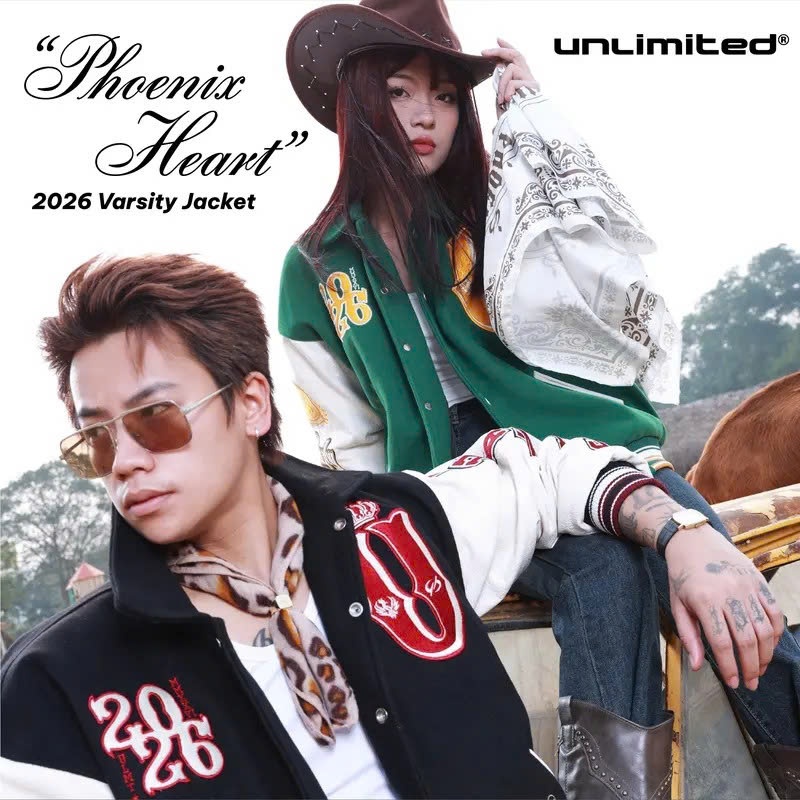 Áo Khoác Varsity Da Nỉ Unlimited Club Phoenix Heart [Limited Edition] Kỷ Niệm 1 Năm Unlimited Club