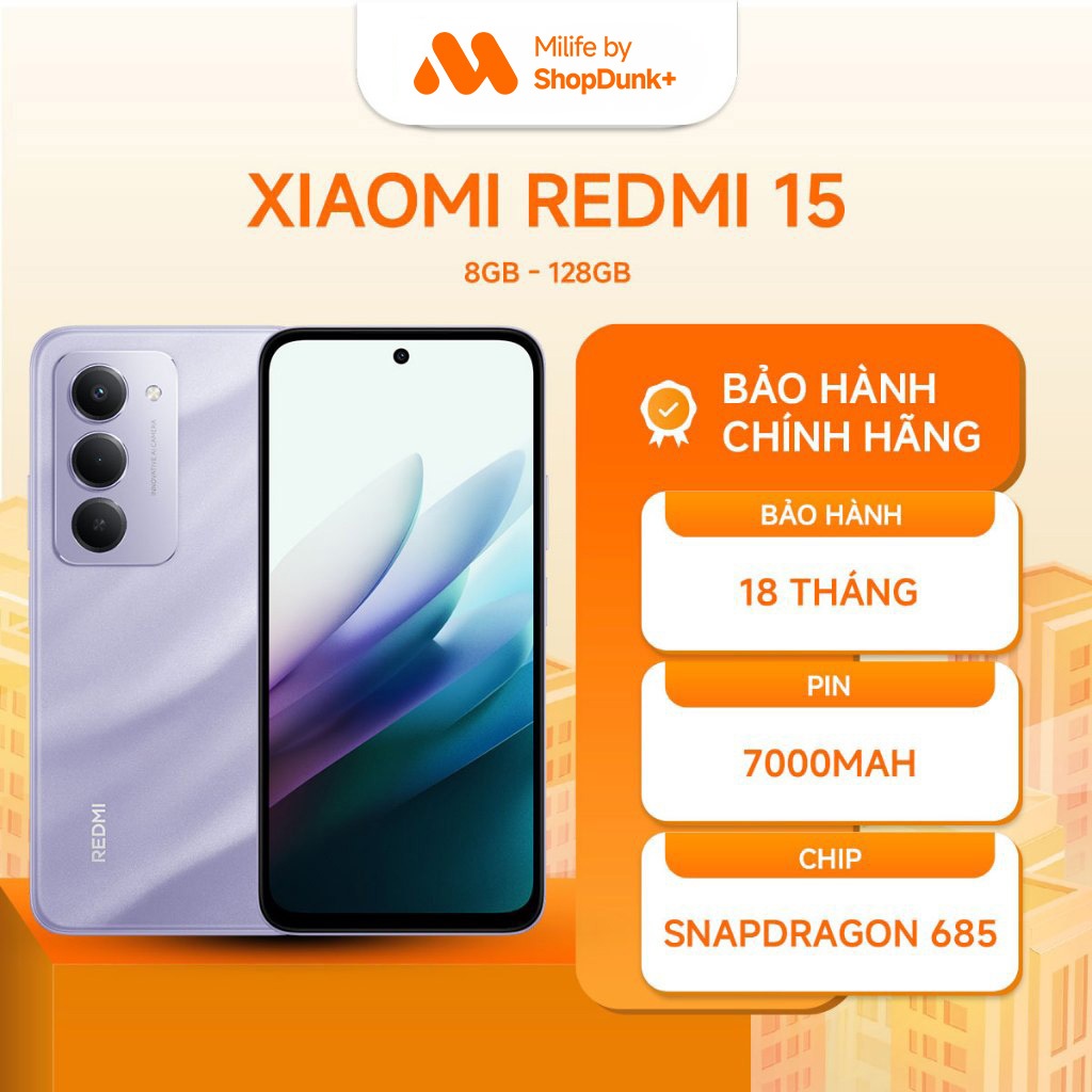 [KOL] Điện Thoại Xiaomi Redmi 15 8GB 128GB Chính Hãng BH 18 Tháng