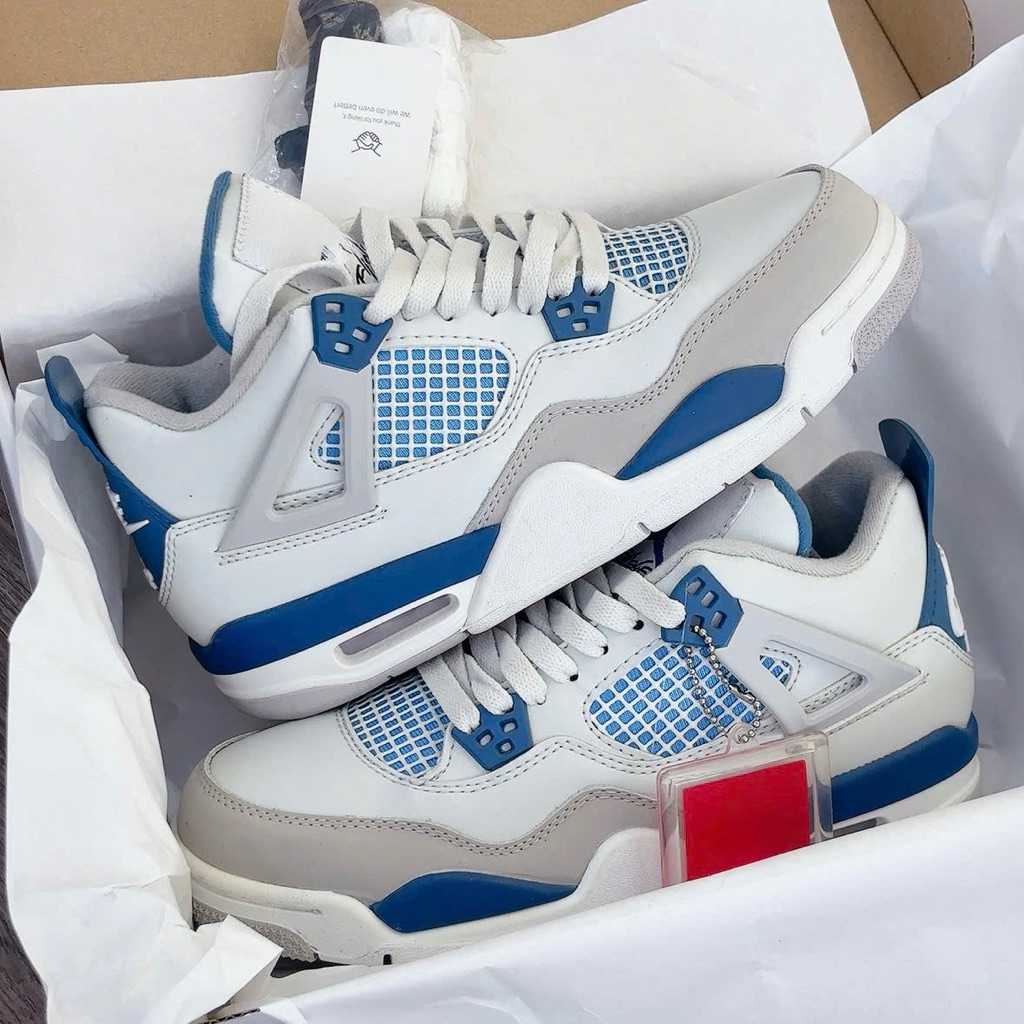 Giầy thể thao nam nữ 2xstore đế hơi màu trắng xanh dương Fullbox