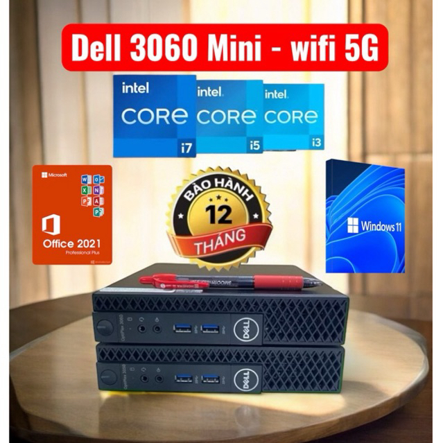 Máy Tính PC Dell Mini opitilex Dell 3060 (wifi 5G,bluetooth)Cpu i3 8100T , i5 8500T, i5 9500T, i7 87