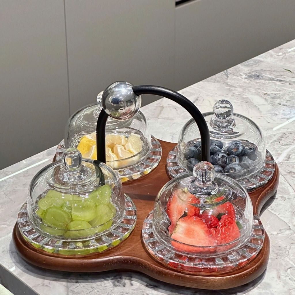 Bộ khay đựng mứt bánh kẹo tết trang trí phòng khách khay mứt khay gỗ cao cấp