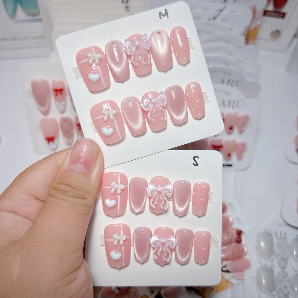 M107 nailbox mắt mèo ánh trăng mix thạch hồng