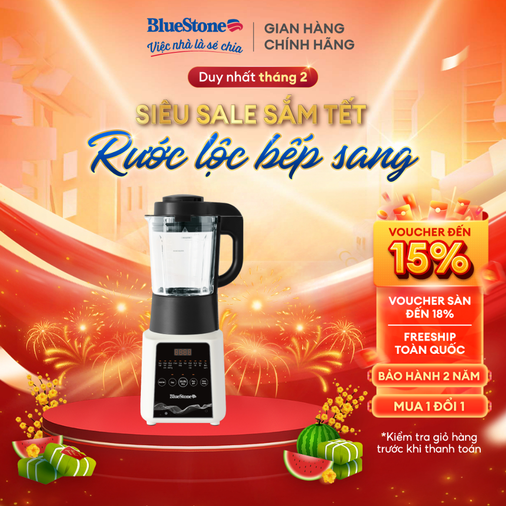 Máy Làm Sữa Hạt BlueStone BLB-6028 | 1.75L – 1000W – Chống Trào, Độ Ồn Thấp – Nấu Đa Năng – Bảo Hành