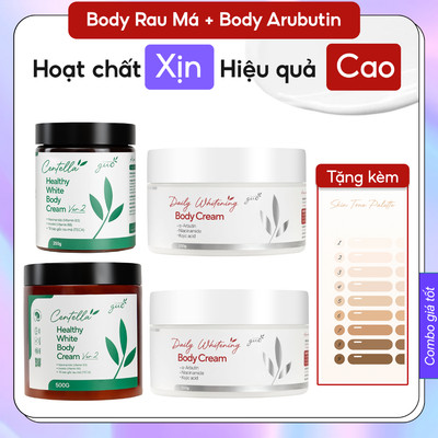 Combo 2 Kem Body Ngày Đêm Giúp Dưỡng Sáng Da Toàn Thân, Nâng Tone Tức Thì GUO (Tặng kèm Skin Tone Palette)