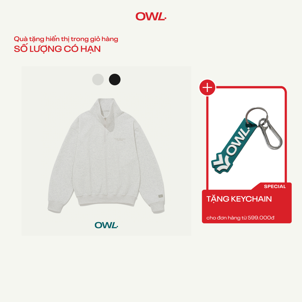 Áo sweater half-zip Owlbrand S - Line