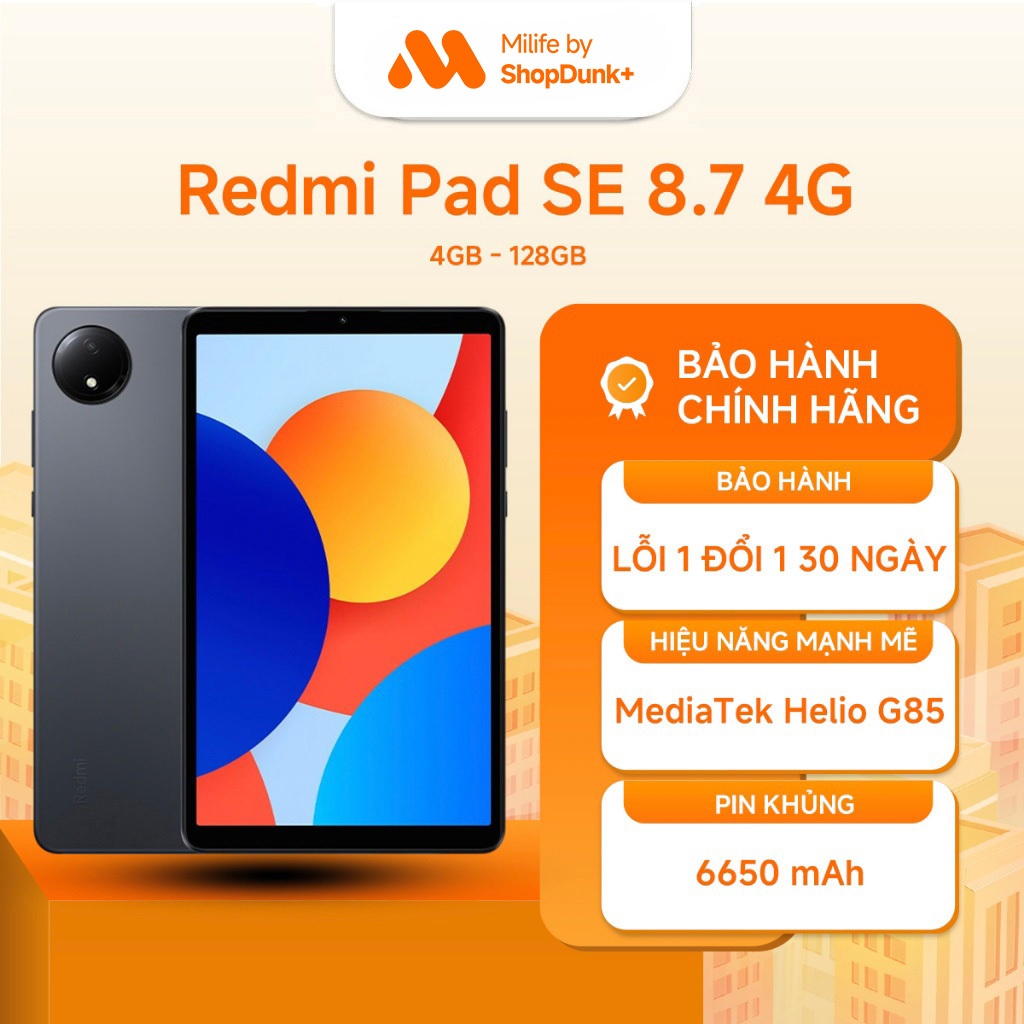 Máy Tính Bảng Xiaomi Redmi Pad SE 8.7 4G 4GB 128GB Chính Hãng BH 18 Tháng