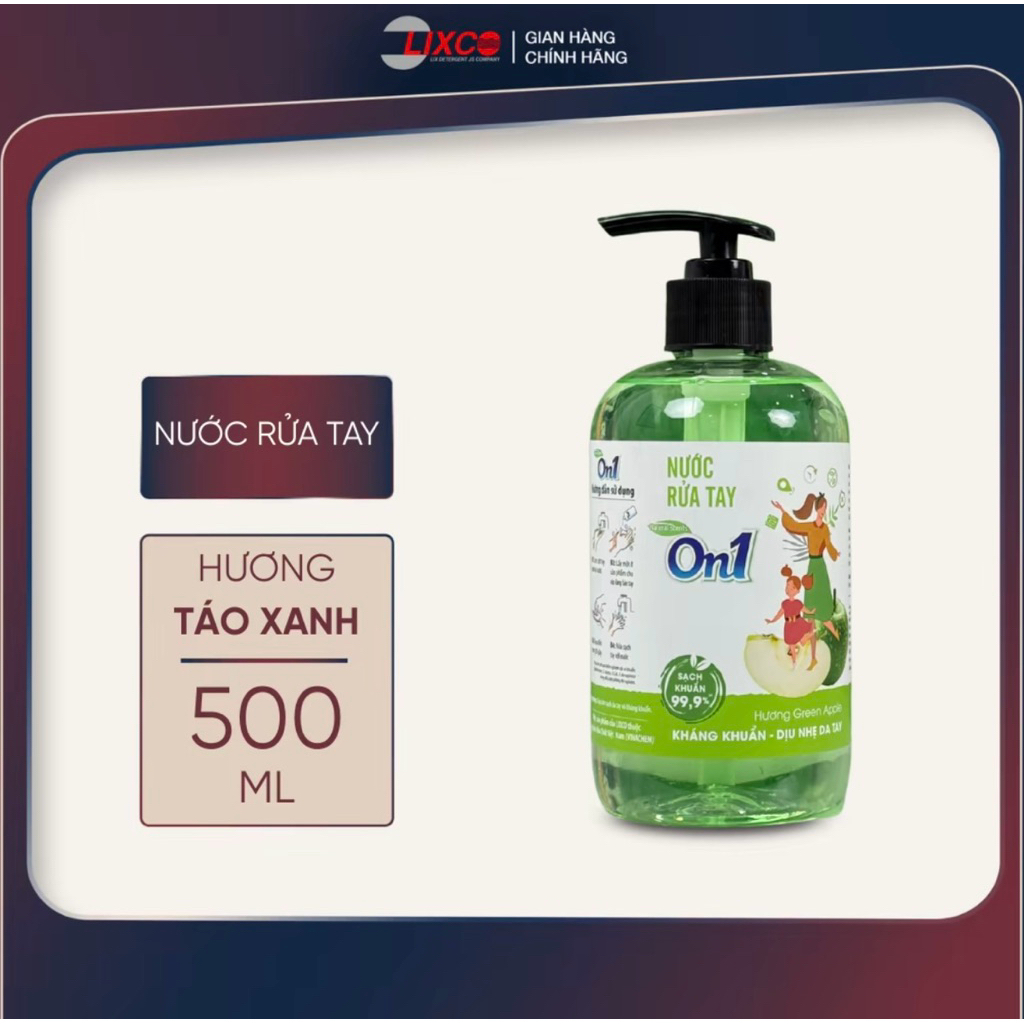 NƯỚC RỬA TAY ON1 HƯƠNG TÁO XANH 500ml