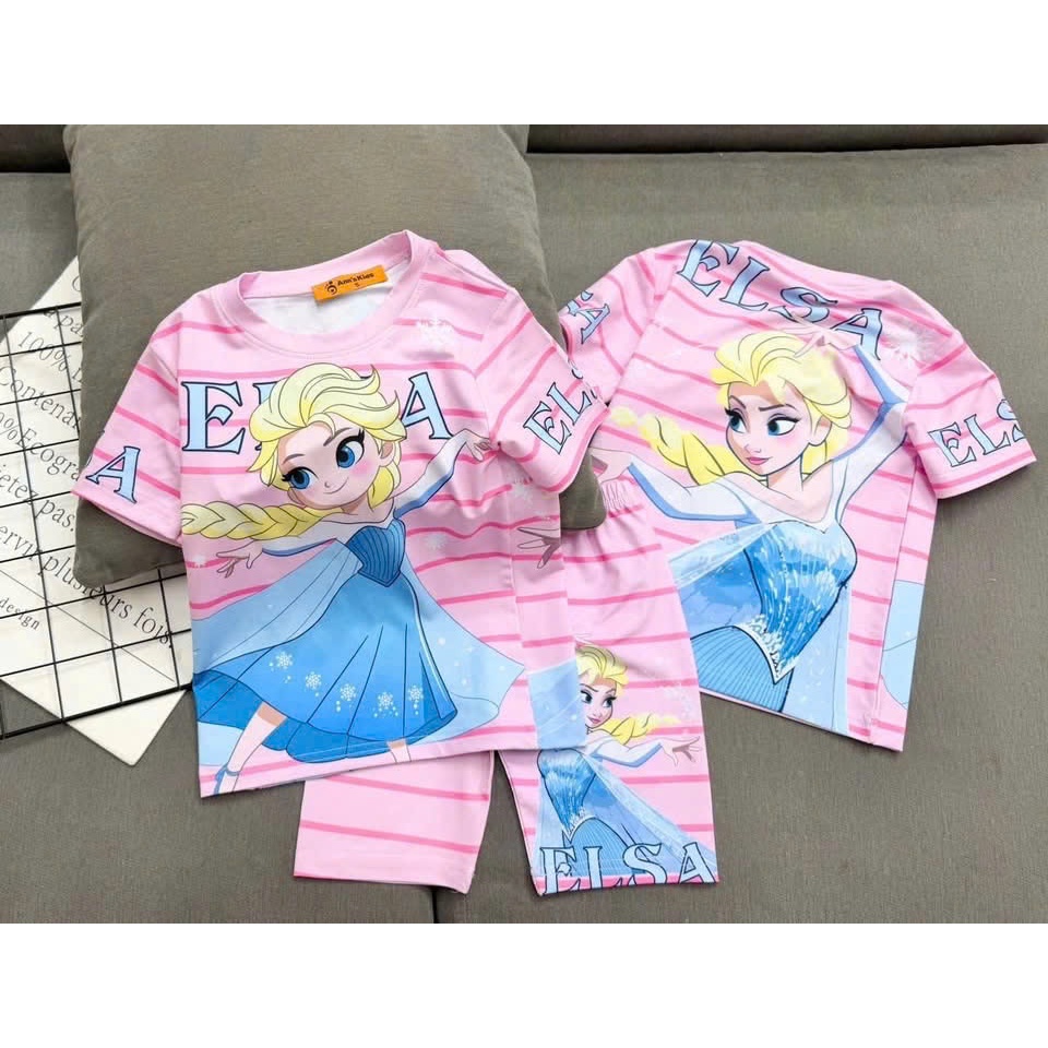 Đồ bộ bé gái 8-40Kg in hình 3D HOT TREND chất vải dày mịn thoáng mát được các bé yêu thích BGM18