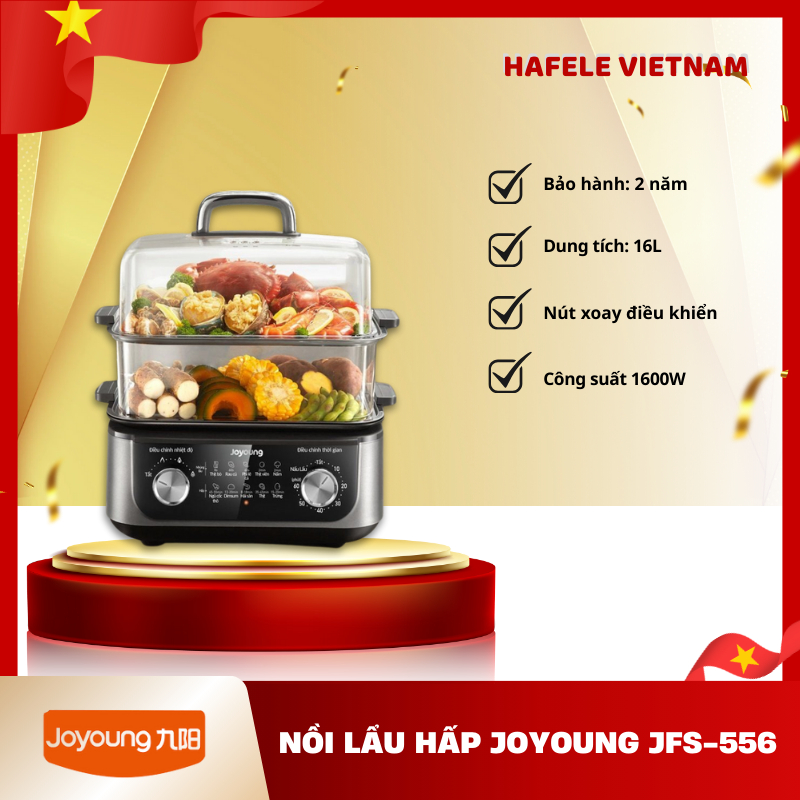 Nồi Lẩu Hấp Đa Năng Joyoung JFS-556 – Công Suất 1600W – Vòng Nhiệt Kép – Điều Khiển Nút Xoay – FEM