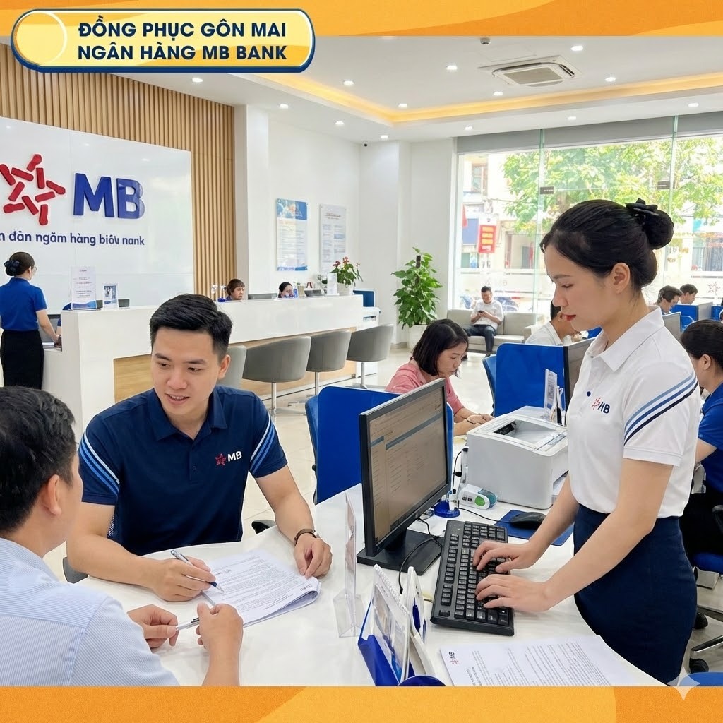 Áo thun đồng phục MB Bank vải CVC chuẩn FORM - VẢI từ đơn vị cung cấp đồng phục toàn hệ thống MB
