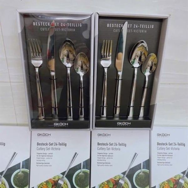 [ BC2048 ] Set 24 dao muỗng nĩa 24 cái/hộp hiệu GKOCH 10355