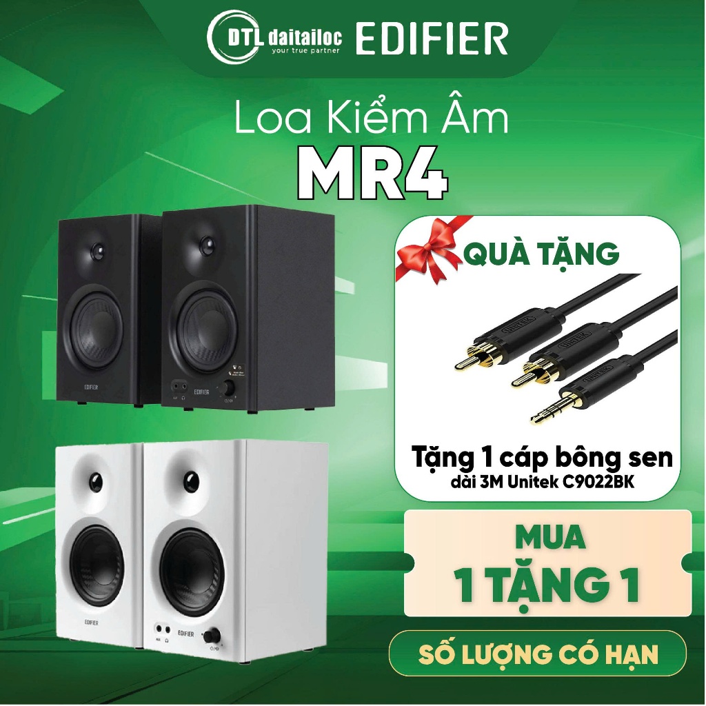 Loa vi tính Edifier MR4 TRẮNG - ĐEN I Chính hãng I Bảo hành 12 tháng