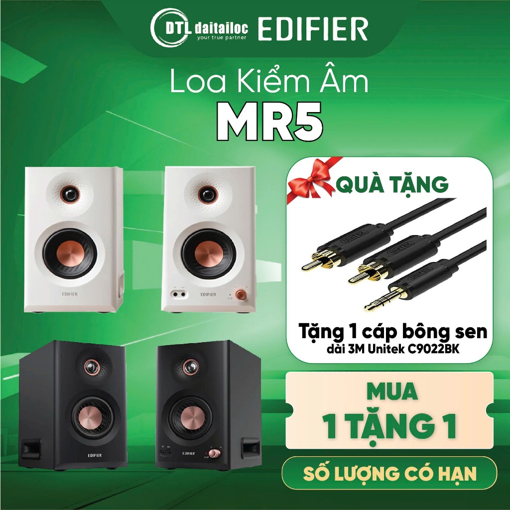 Loa Kiểm Âm Bluetooth EDIFIER MR5 TRẮNG - ĐEN  Công Suất 110W  Bluetooth 6.0 | Chính Hãng | Bảo Hành