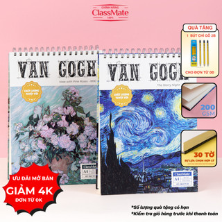 Sổ Vẽ Phác Thảo VANGOGH 200gsm, Sổ Sketchbook Van Gogh 60 Trang Giấy Không Kị Tẩy Phù Hợp Vẽ Chì Màu, Sáp Màu  AB109/110
