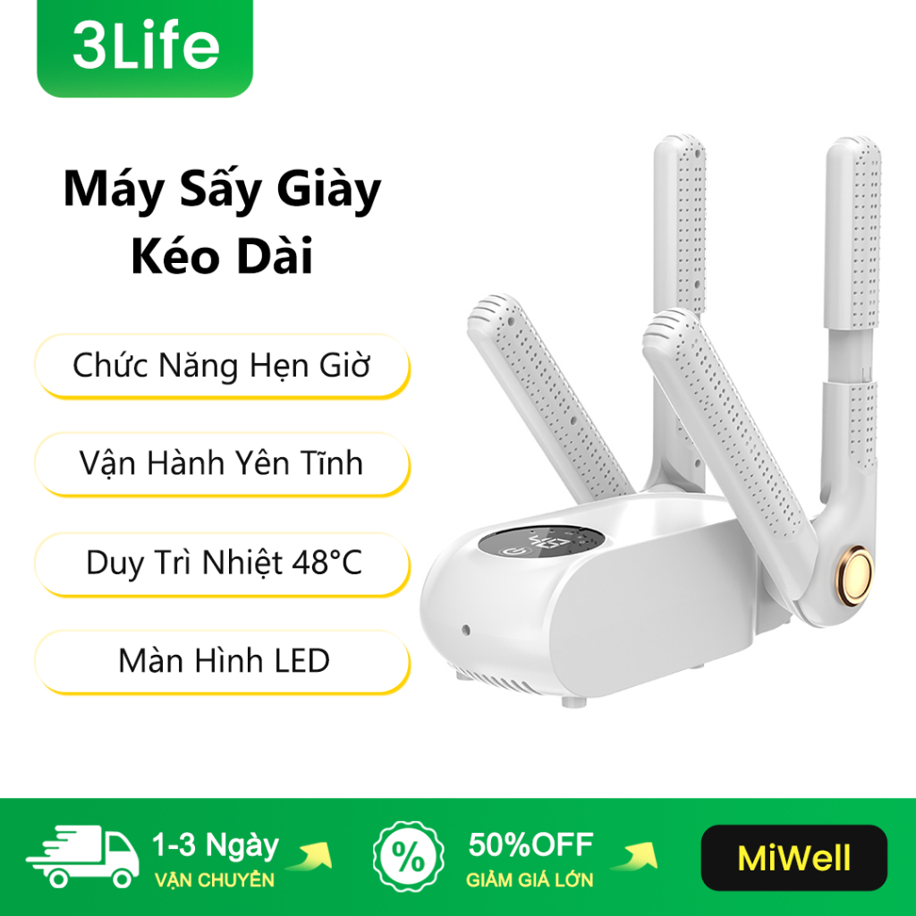 3Life Máy Sấy Giày Có Khả Năng Mở Rộng Hẹn Giờ Shoes Dryer Máy Sấy Khô Giày Máy Hầm Giày